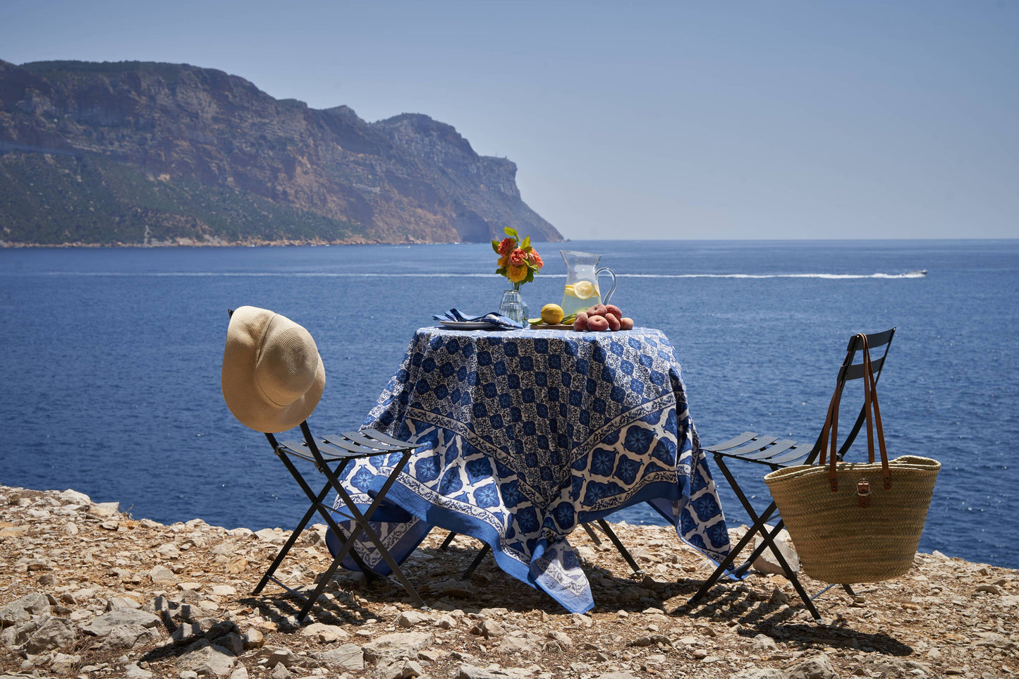 Azulejo Blue Tablecloth: 59" x 59"