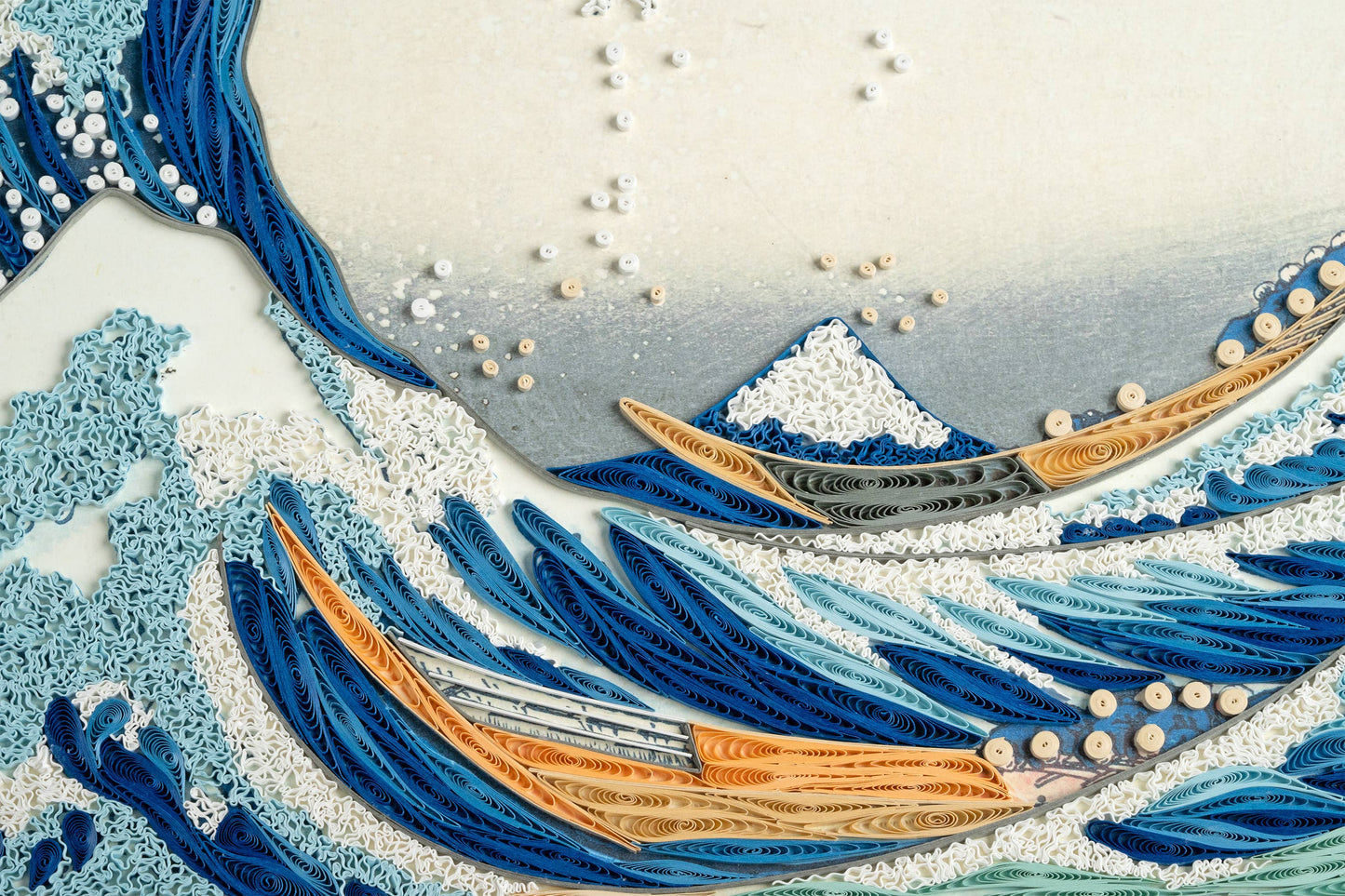 Quilled The Great Wave, Hokusai Art (15 in. X 11in.)