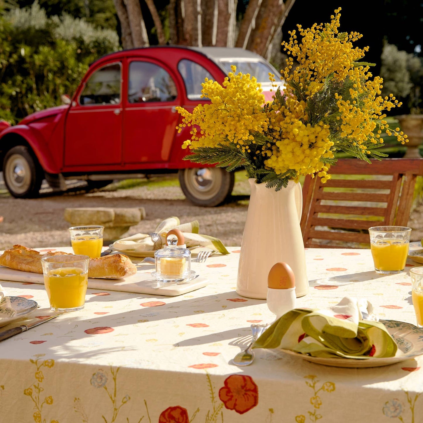 Springfields Multi | French Tablecloths: 59" x 59"