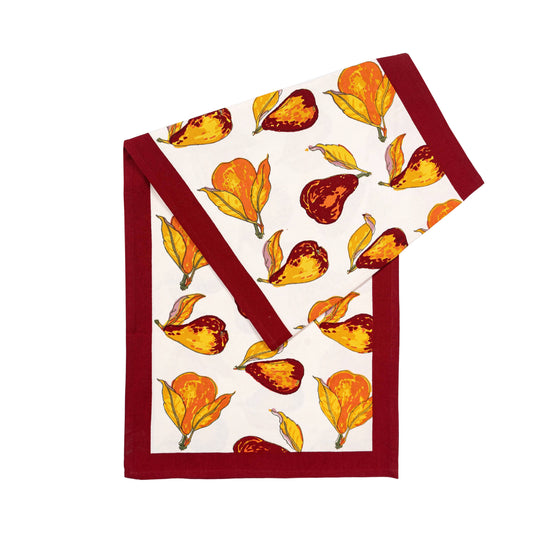 Orchard Pear Burgundy Table Runners: 16" x 72"