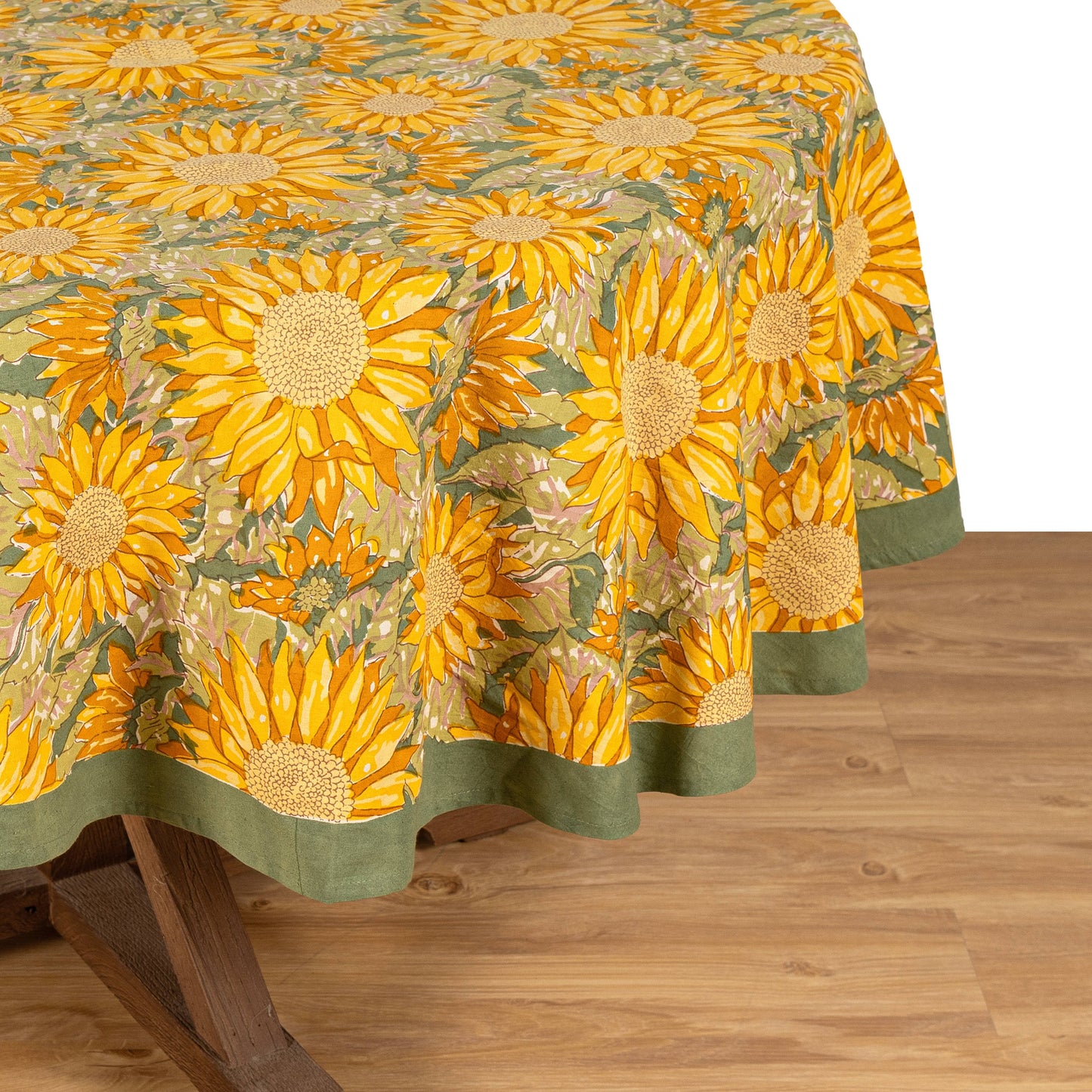 Sunflower Yellow& Green Tablecloth 59" x 59"