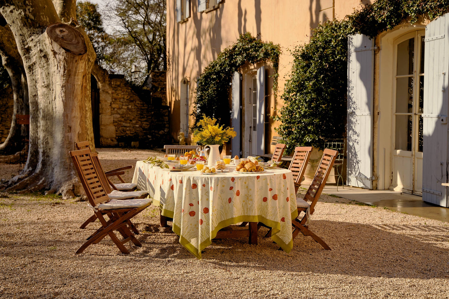 Springfields Multi | French Tablecloths: 59" x 59"