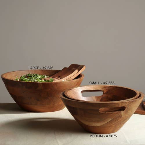 Wood Bowl w/ Handles, SM, 3