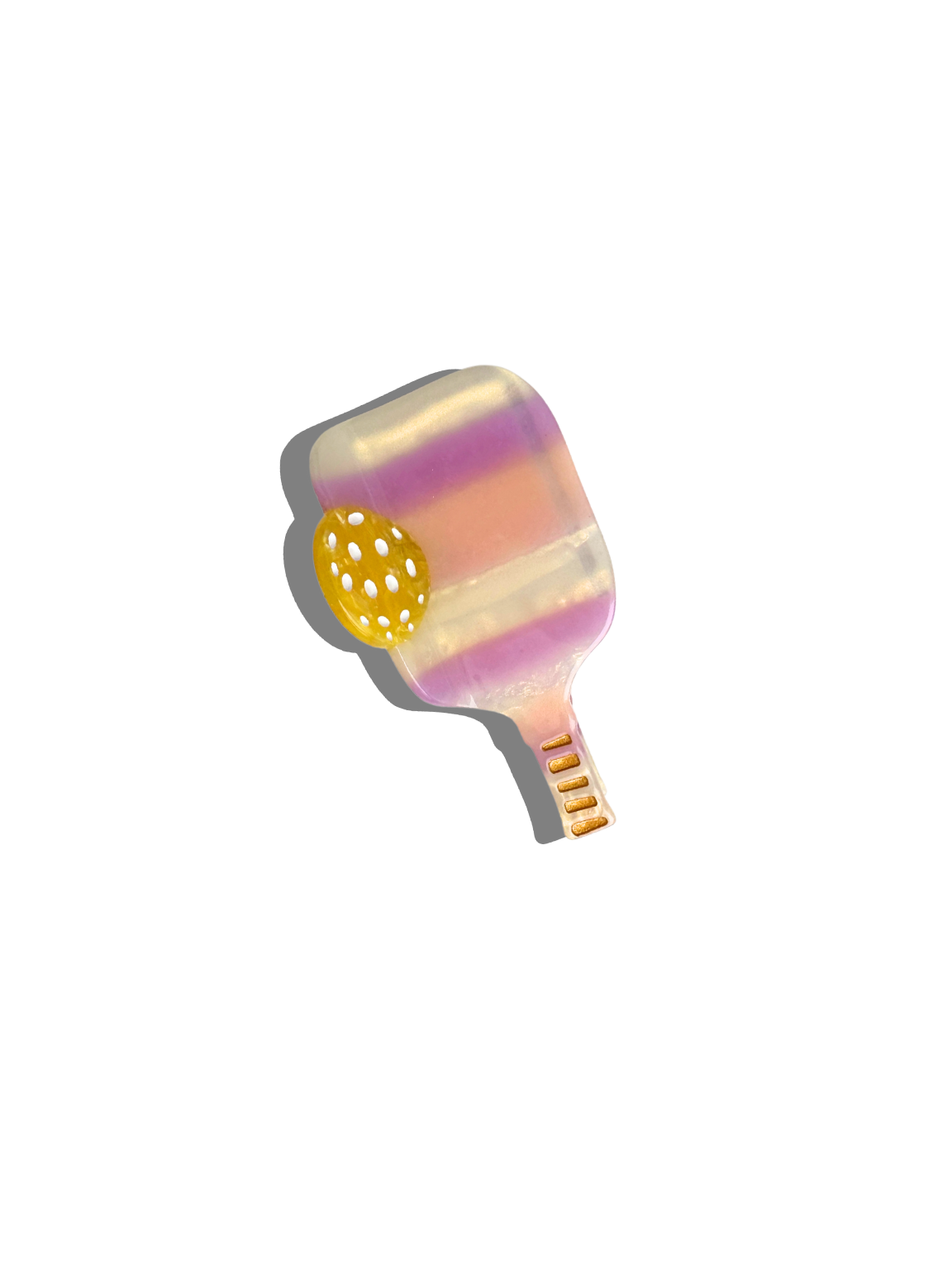 Pickleball Paddle Claw Hair Clip: Yellow Flowers