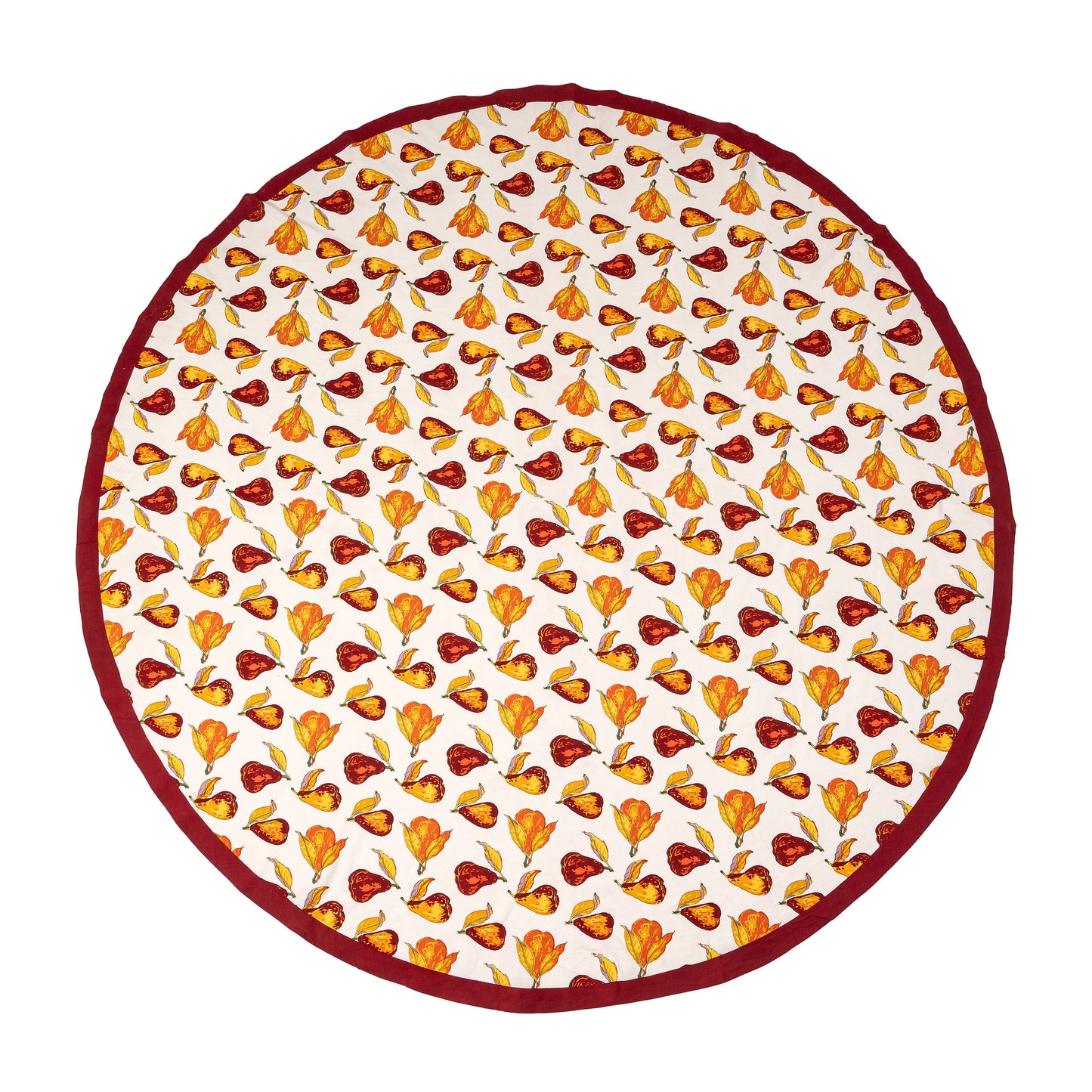 Orchard Pear Burgundy Tablecloth 59" x 59"