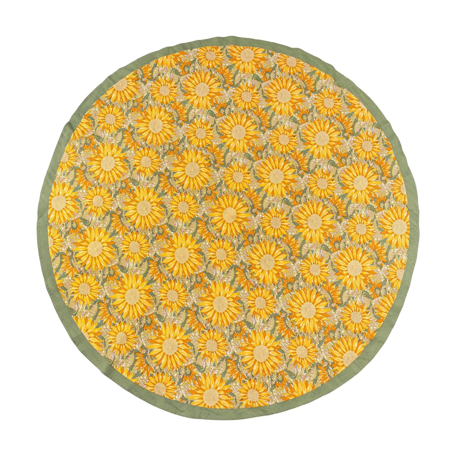 Sunflower Yellow& Green Tablecloth 59" x 59"