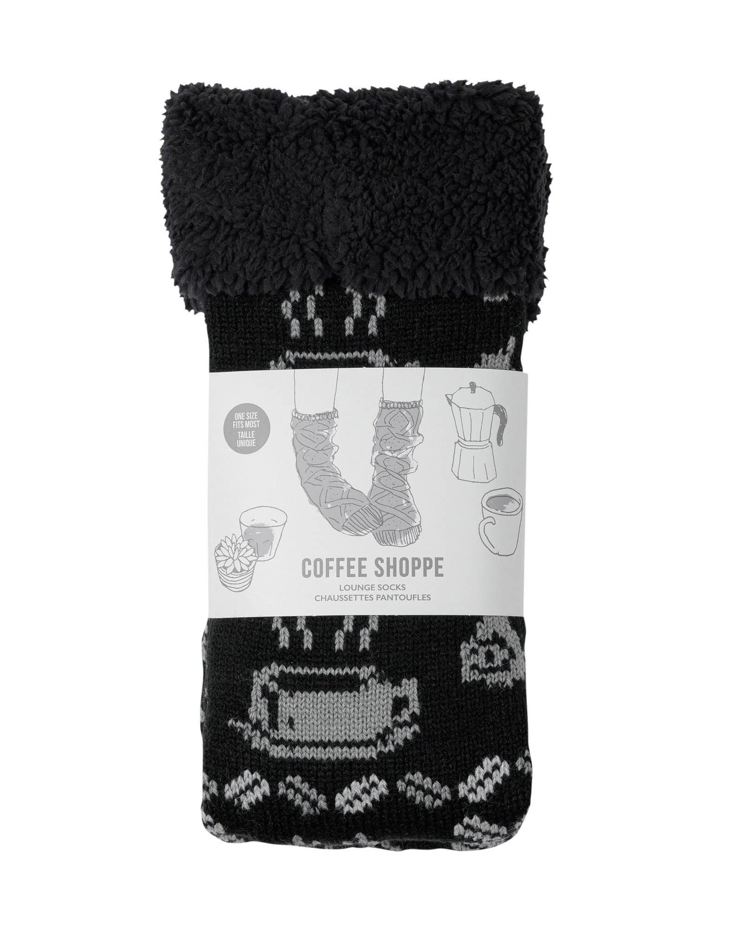 Coffee Cup Lounge Socks: Illusion Blue / ONE SIZE