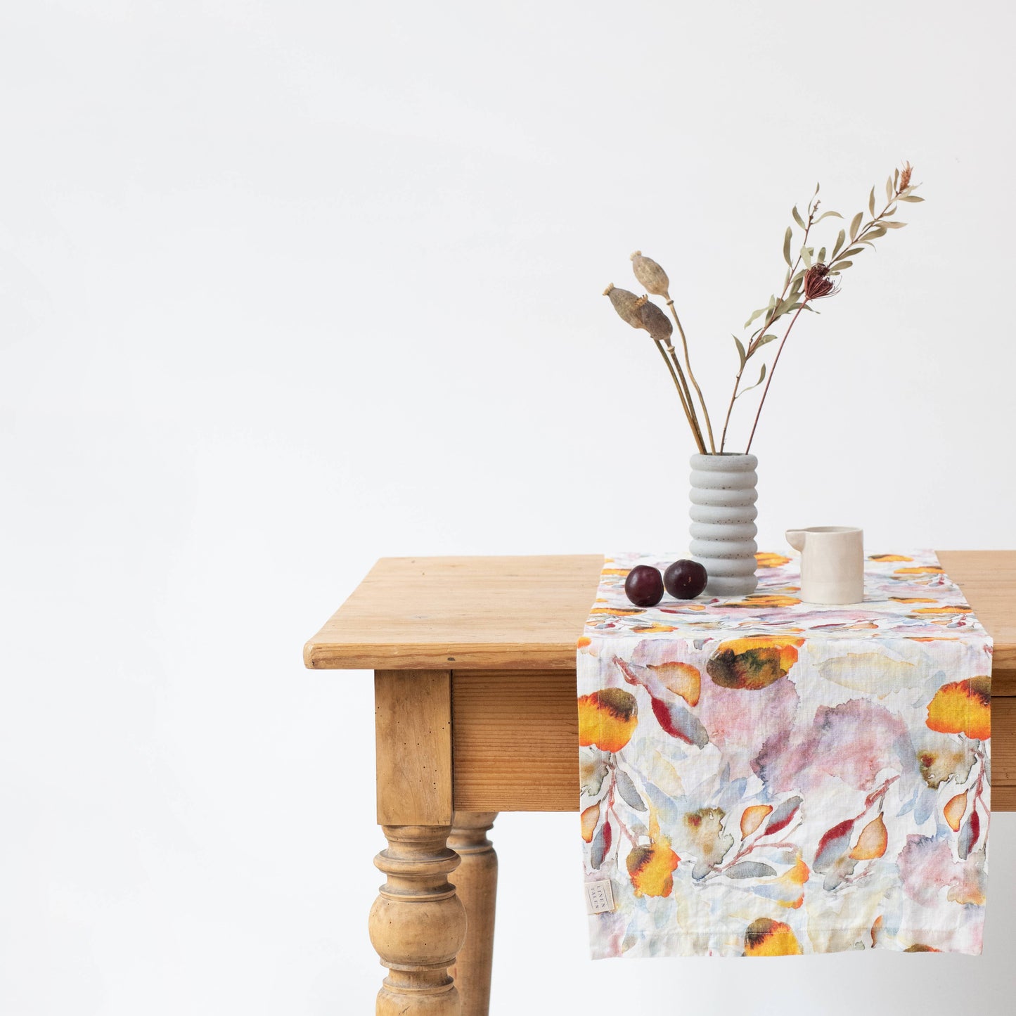 Orange Flow Linen Table Runner: 16"x59"