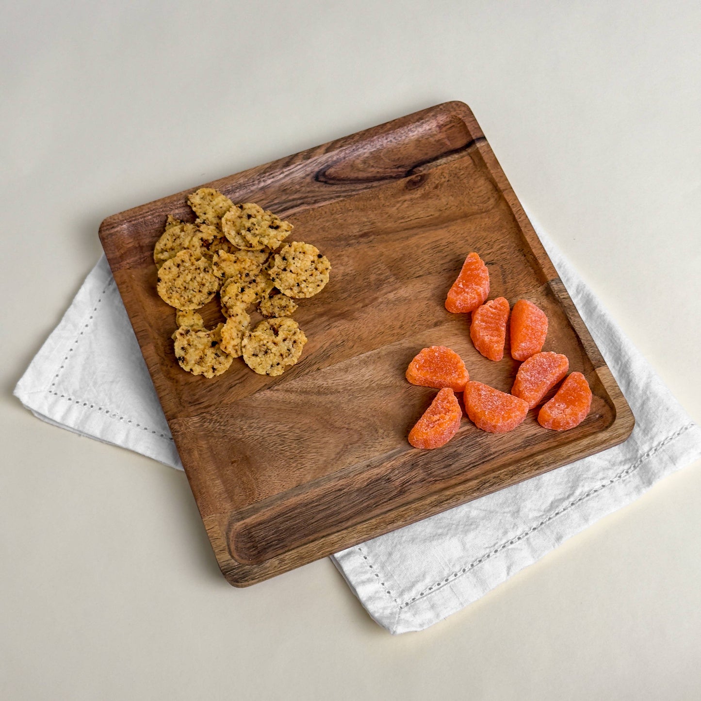 Large Natural Wood Square Tray