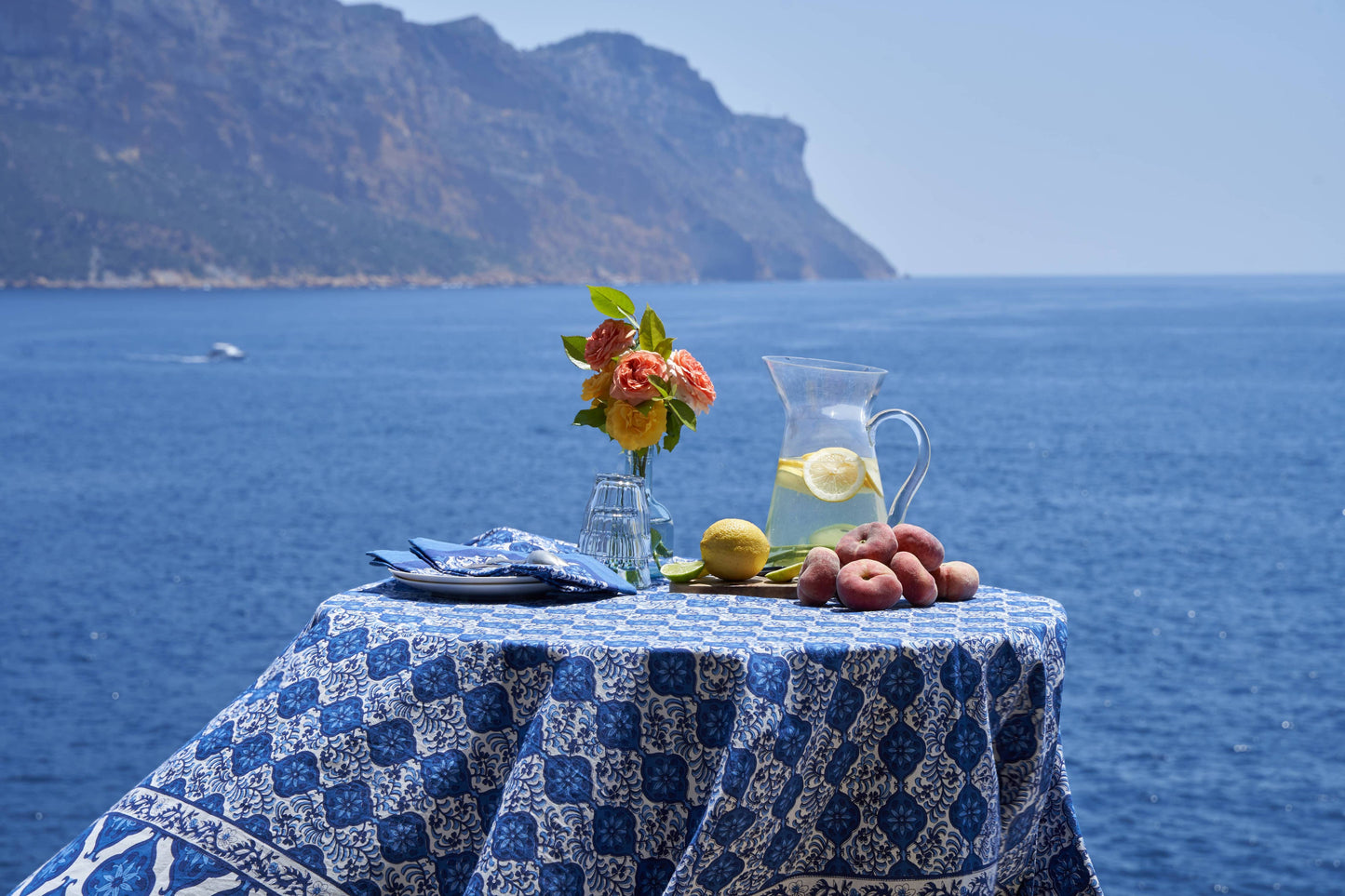 Azulejo Blue Tablecloth: 59" x 59"