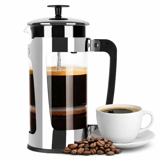 French Press P5 -Glass & Stainless-Steel Cage