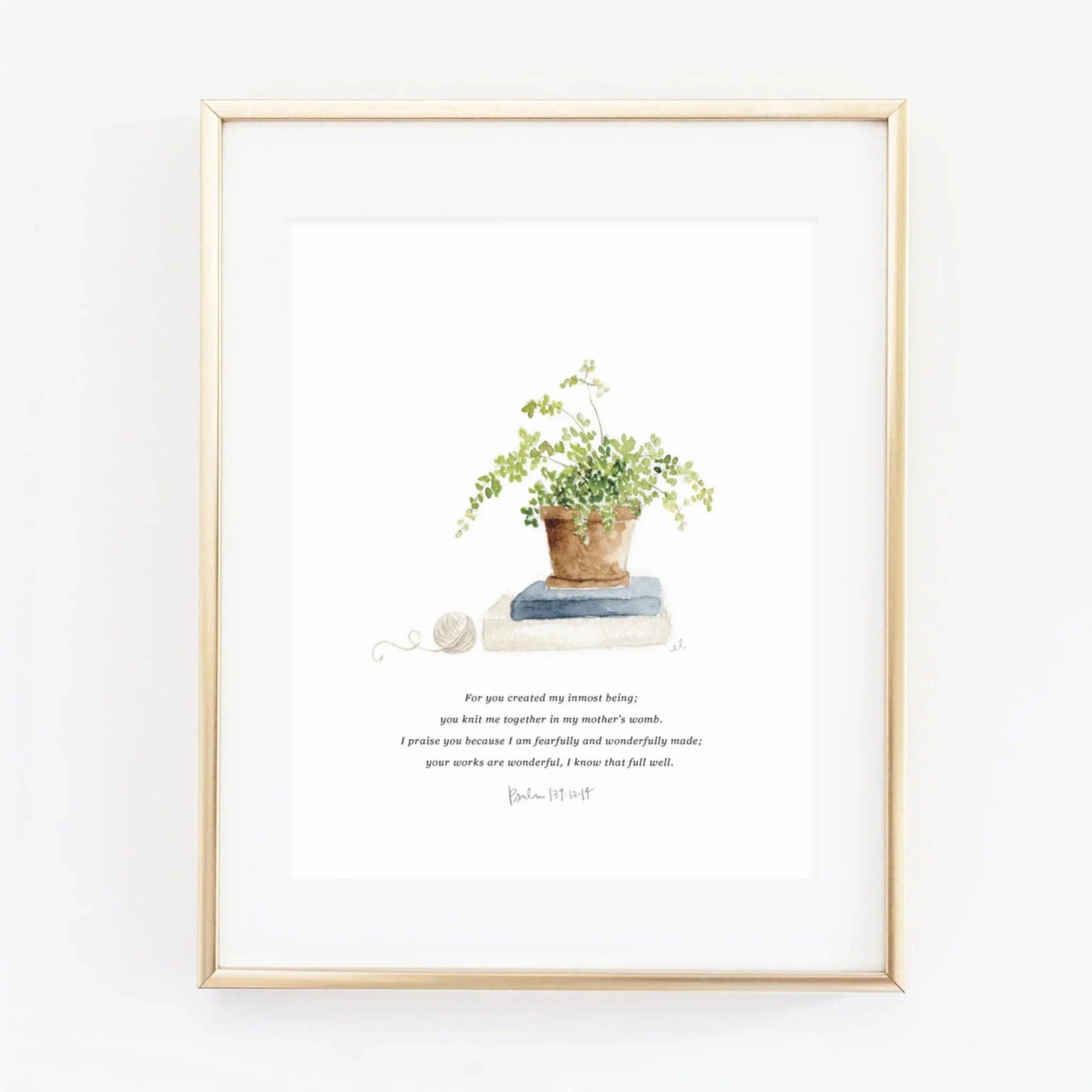 Psalm 139:13-14 Maidenhair Fern Scripture Print