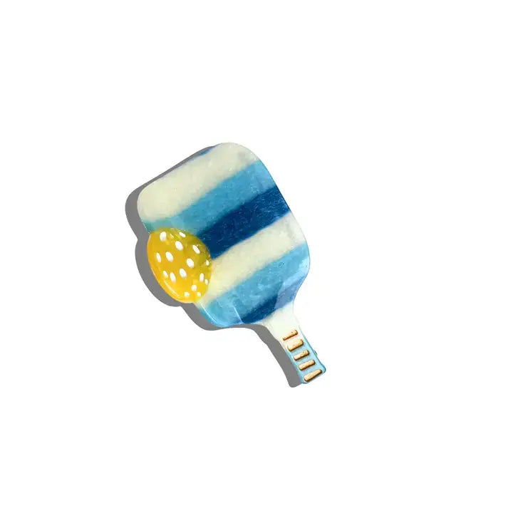 Pickleball Paddle Claw Hair Clip Blue Stripe