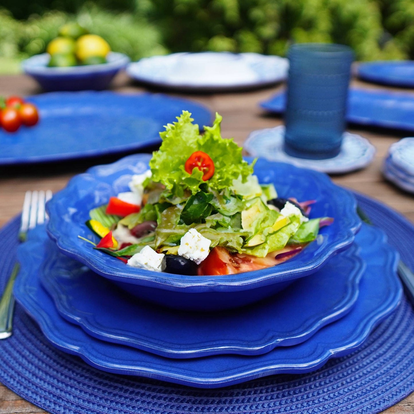 Isabella Blue 100% Melamine Dinner Plate 11in
