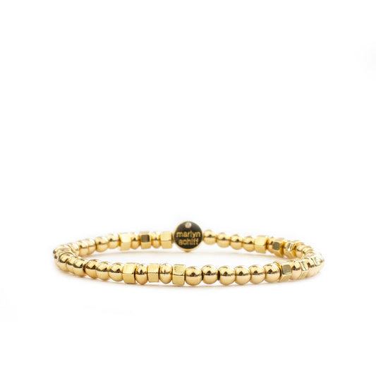 mixed shape beaded bracelet: Silver