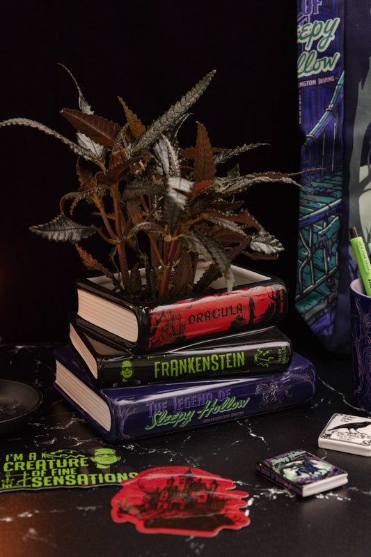 Stacked Book Planter - Sleepy Hollow