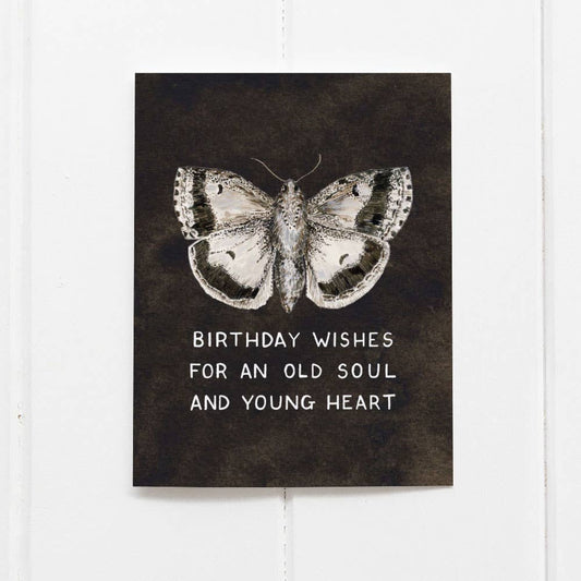 Moth Birthday Wishes - Vintage Sweet Birthday Card