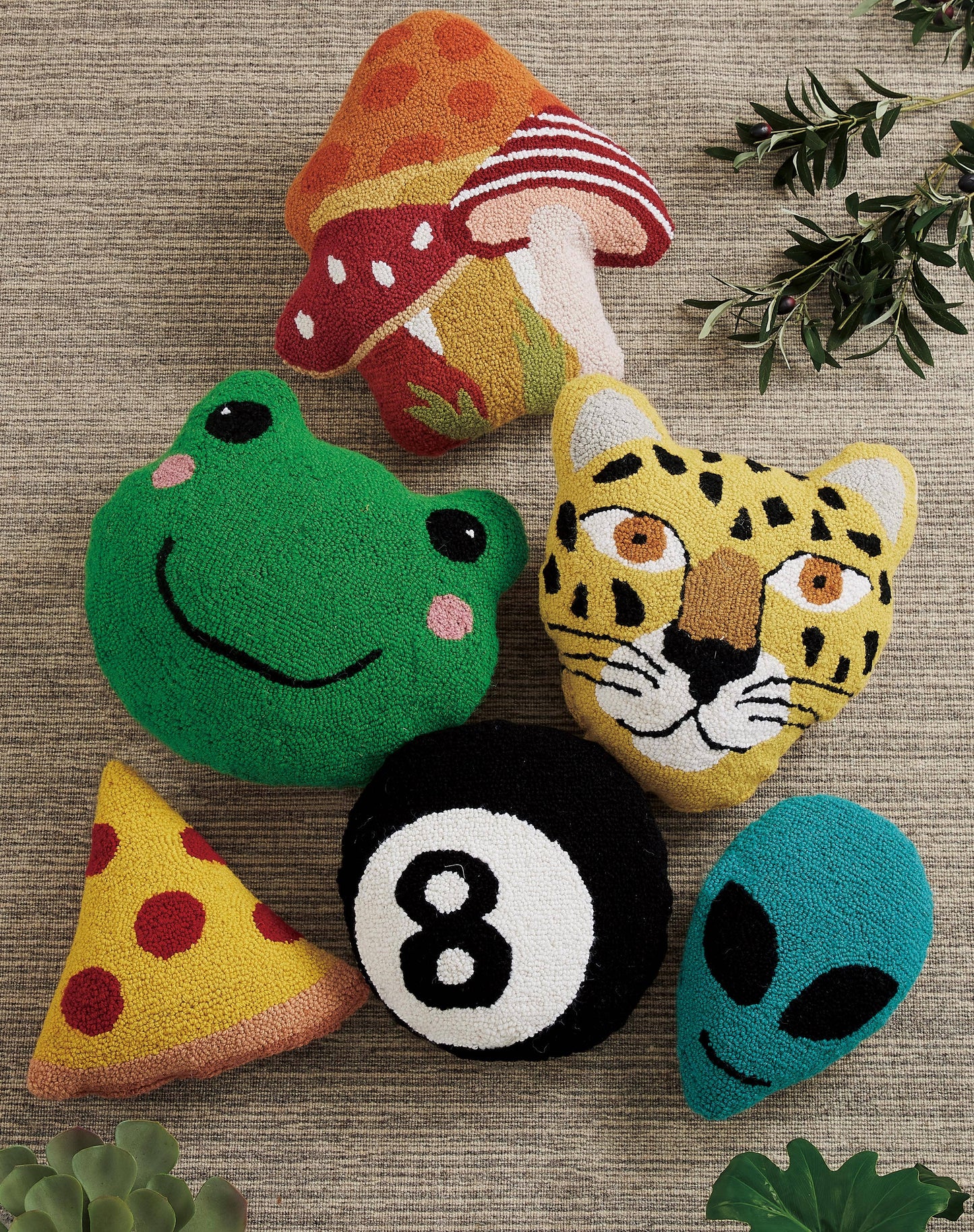 Mushrooms Shaped Hook Pillow