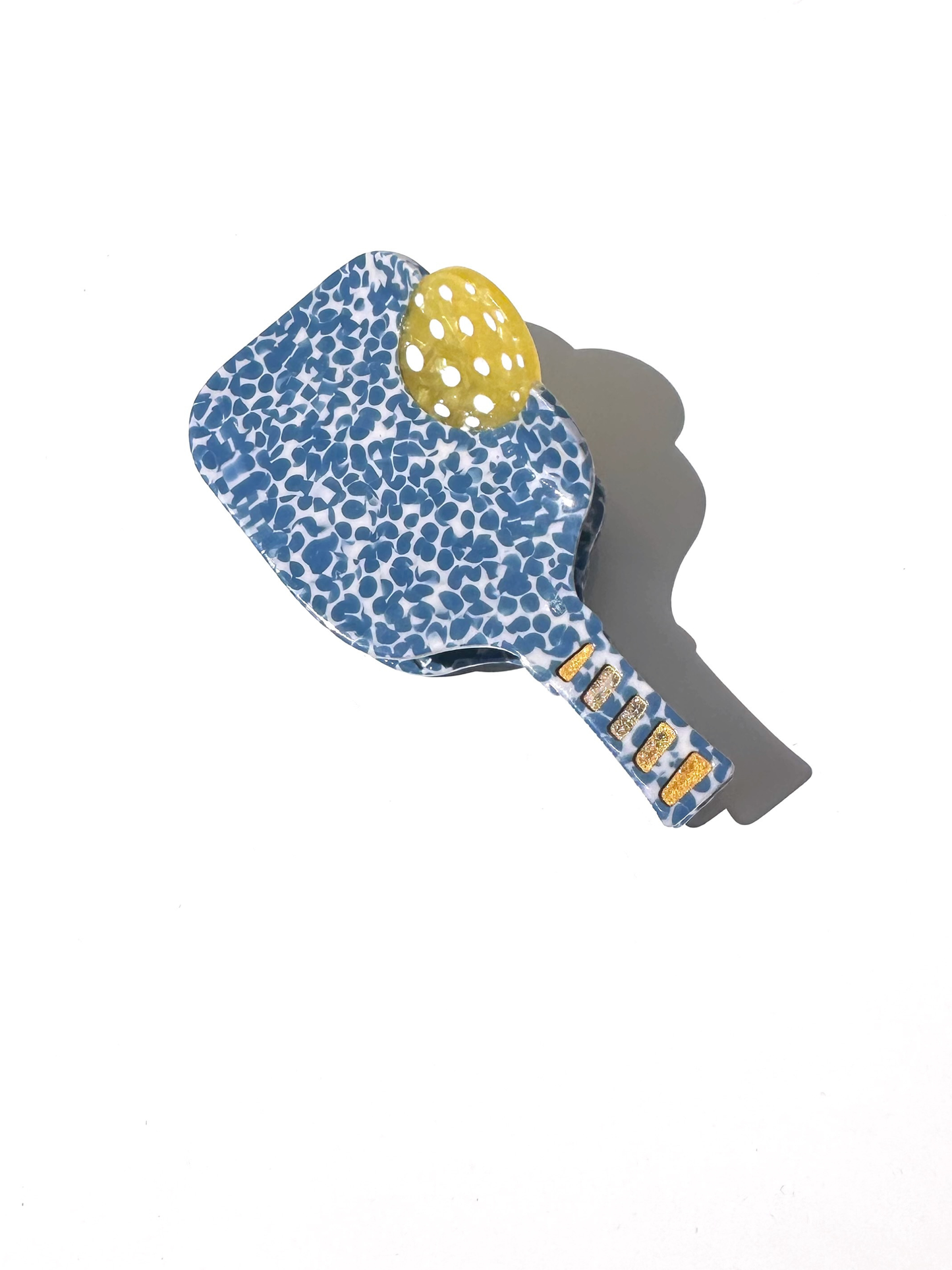 Pickleball Paddle Claw Hair Clip: Yellow Flowers