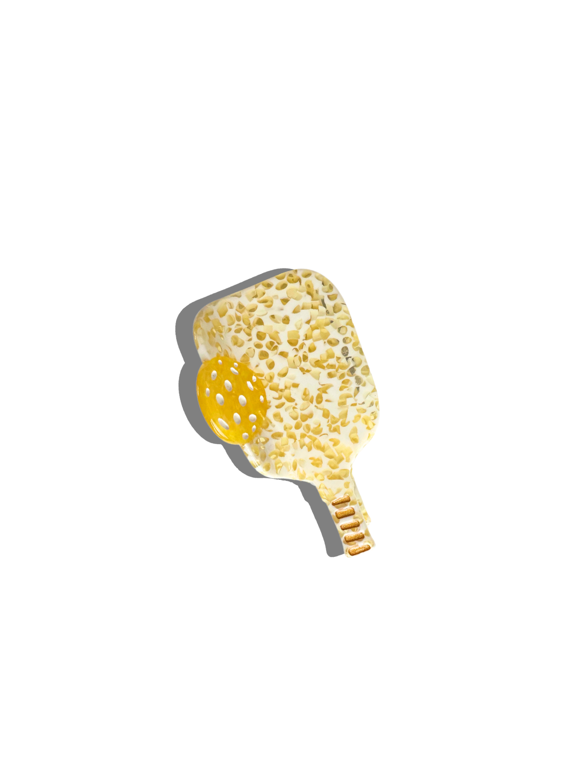 Pickleball Paddle Claw Hair Clip: Yellow Flowers