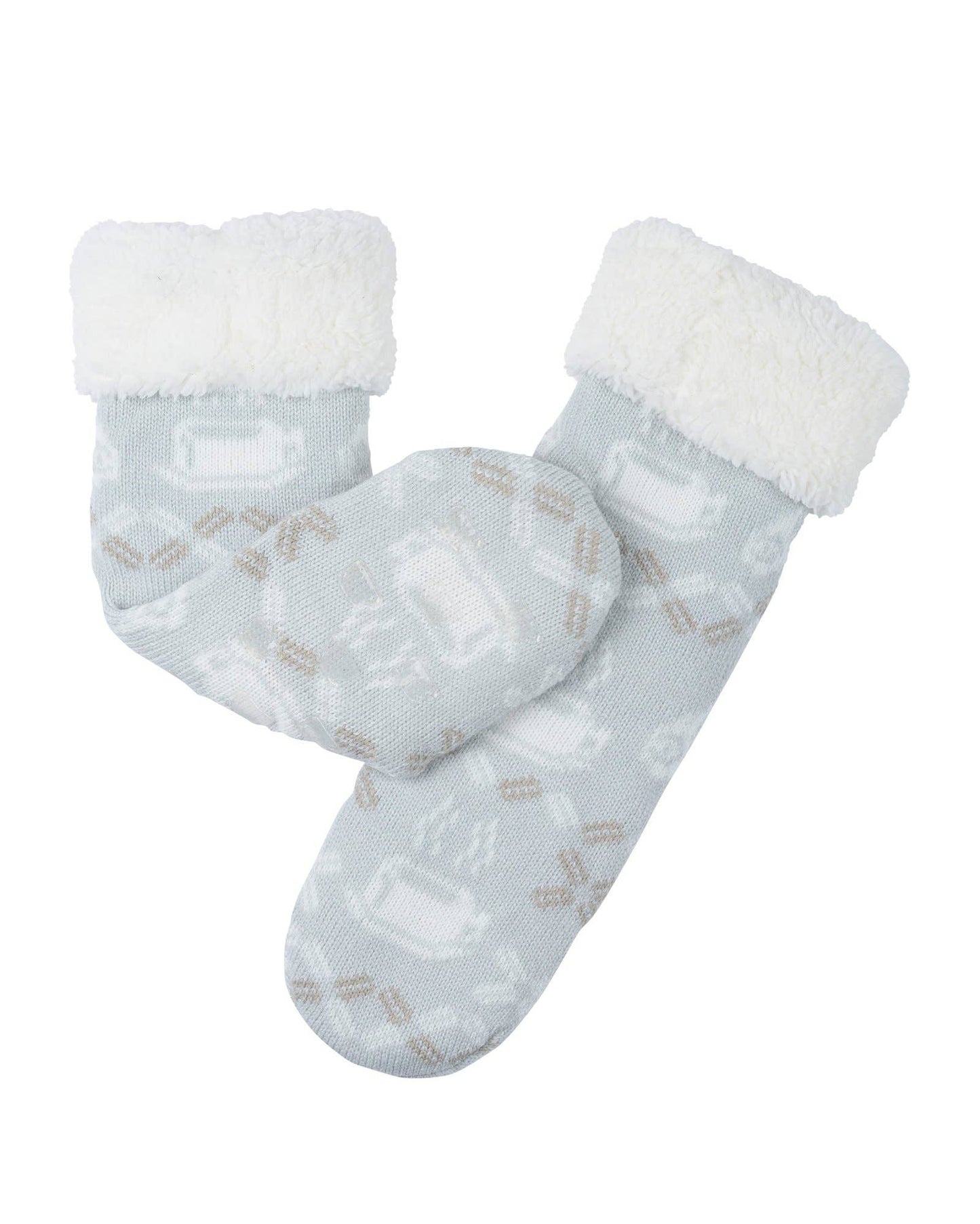 Coffee Cup Lounge Socks: Black / ONE SIZE