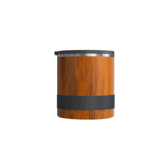 Recess Insulated Rocks Whiskey Glass Tumbler Teakwood