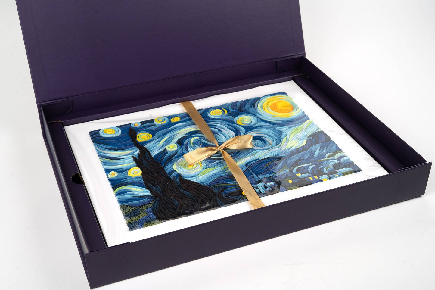 Quilled Starry Night, Van Gogh Wall Art (15 in. X 11in)