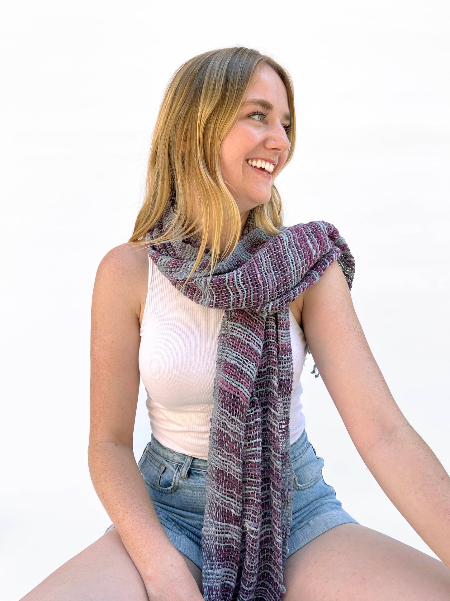 ORGANIC COTTON SCARF: GOTH WHITE