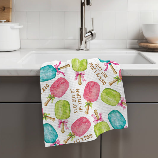Pickleball Paddle Court Tennis Kitchen Towel