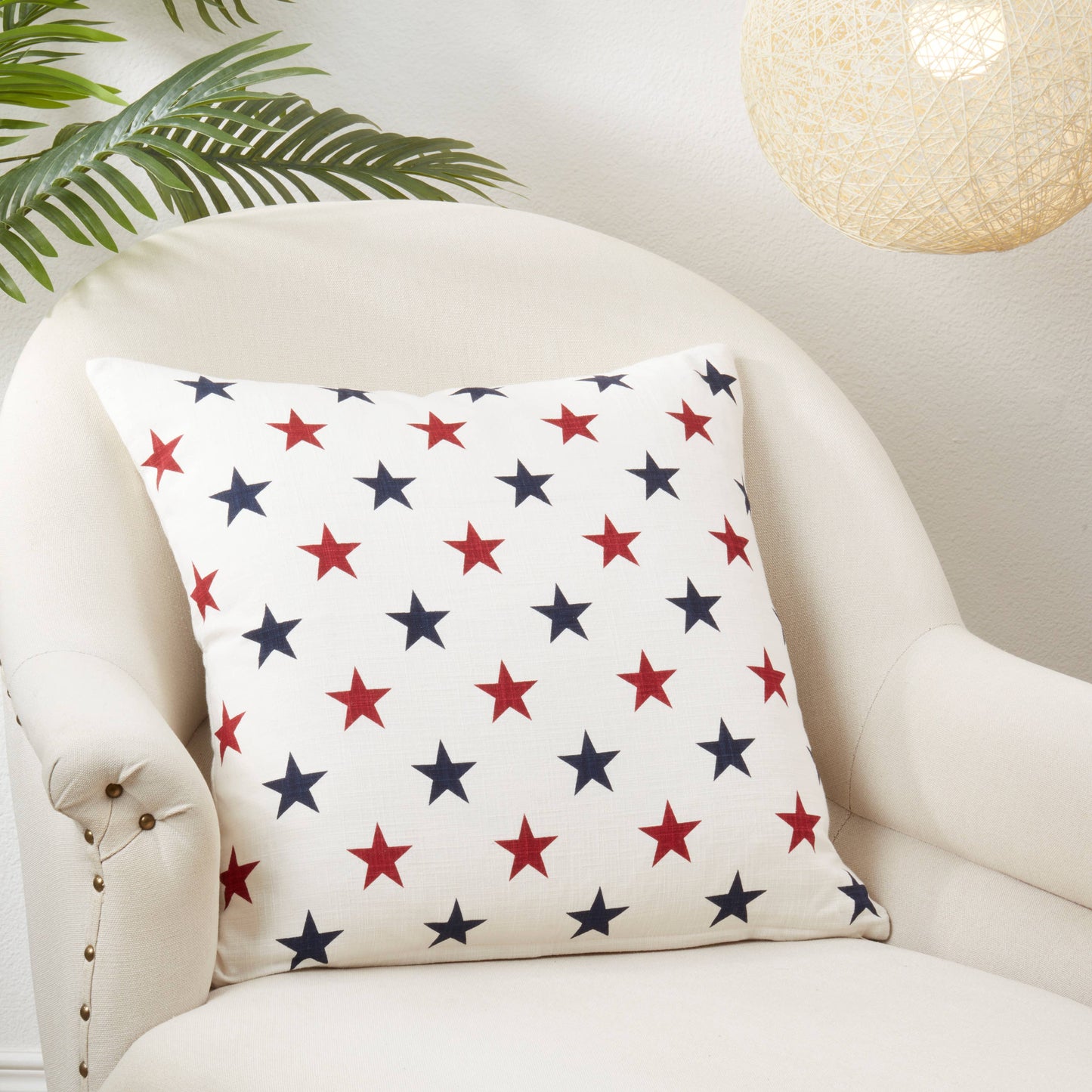 Americana Stars Throw Pillow: Red/White/Blue / Poly Filled / 13"x20"