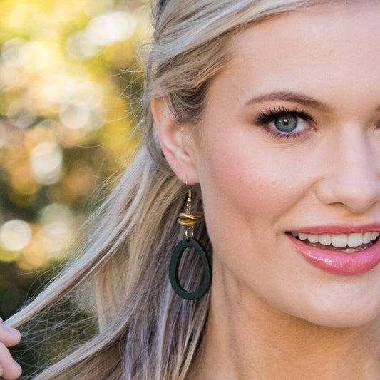 Omala Misty Greens Collection Earrings Beads & Hoop