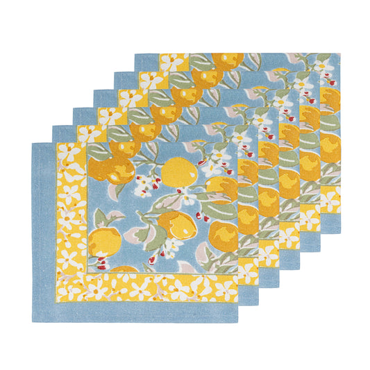 Citron Blue & Yellow Napkins 19x19