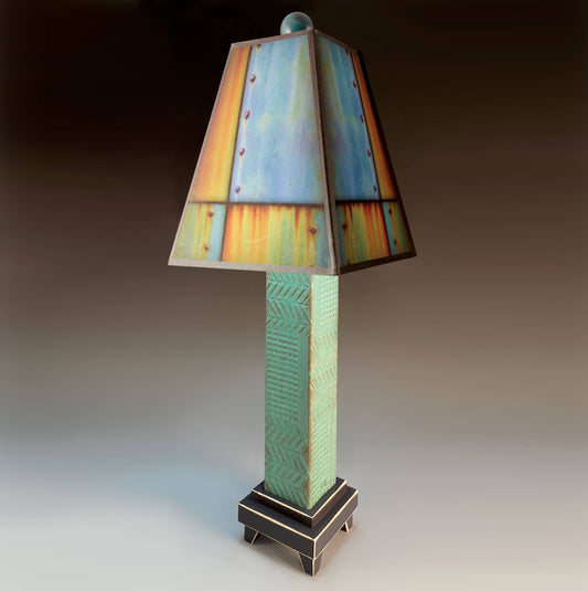 F - Ross Collage Lamp: Brown Stoneware