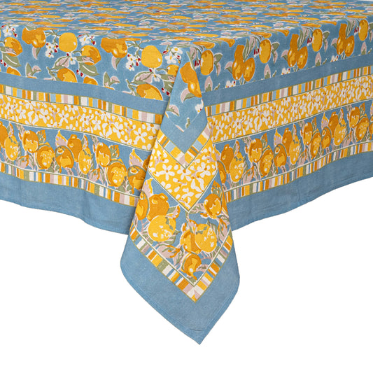 Citron Blue & Yellow Tablecloth 59" x 86"