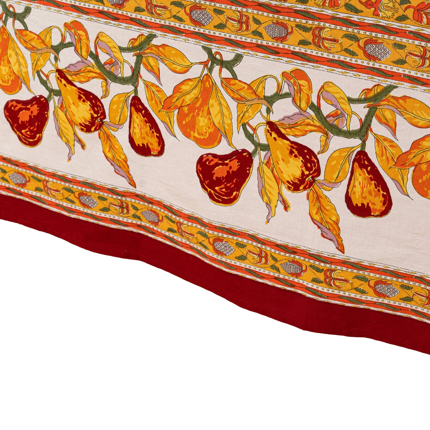 Orchard Pear Burgundy Tablecloth 59" x 59"