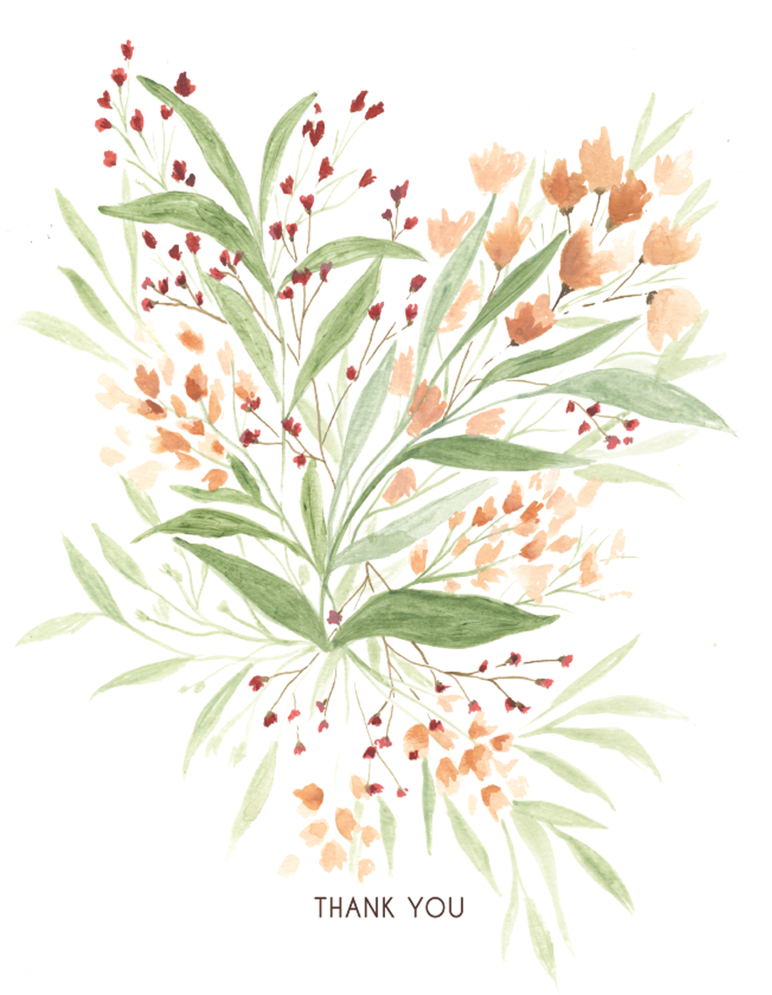 Floral Bouquet Thank you greeting card
