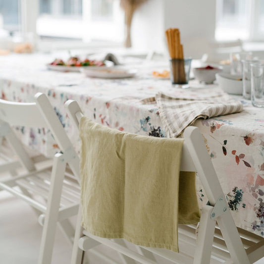 Watercolour Linen Tablecloth: 55"x55"