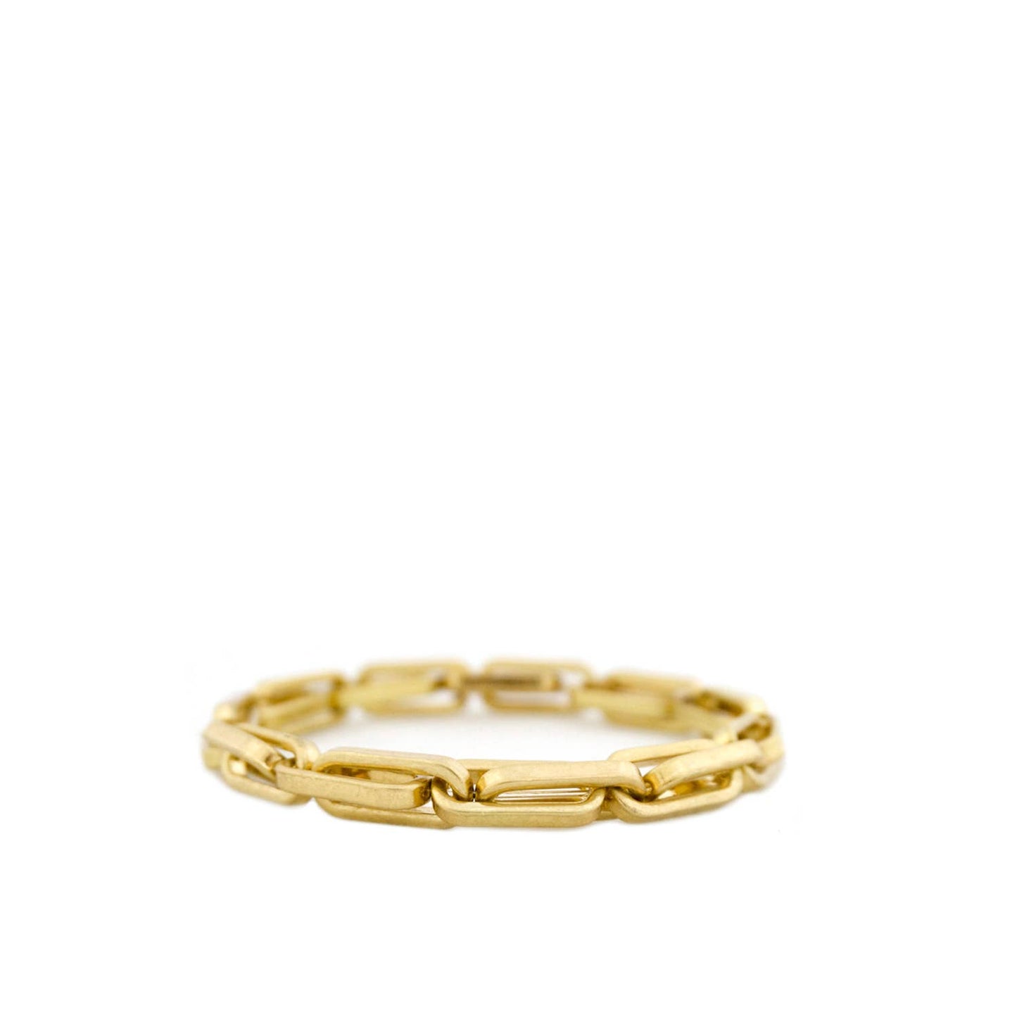 Thin Paperclip Link Stretch Bracelet: Gold-silver