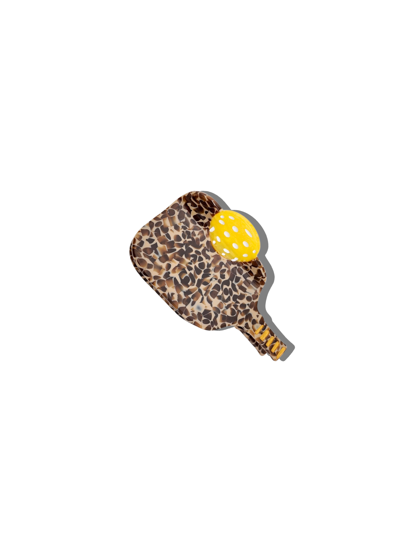 Pickleball Paddle Claw Hair Clip: Yellow Flowers