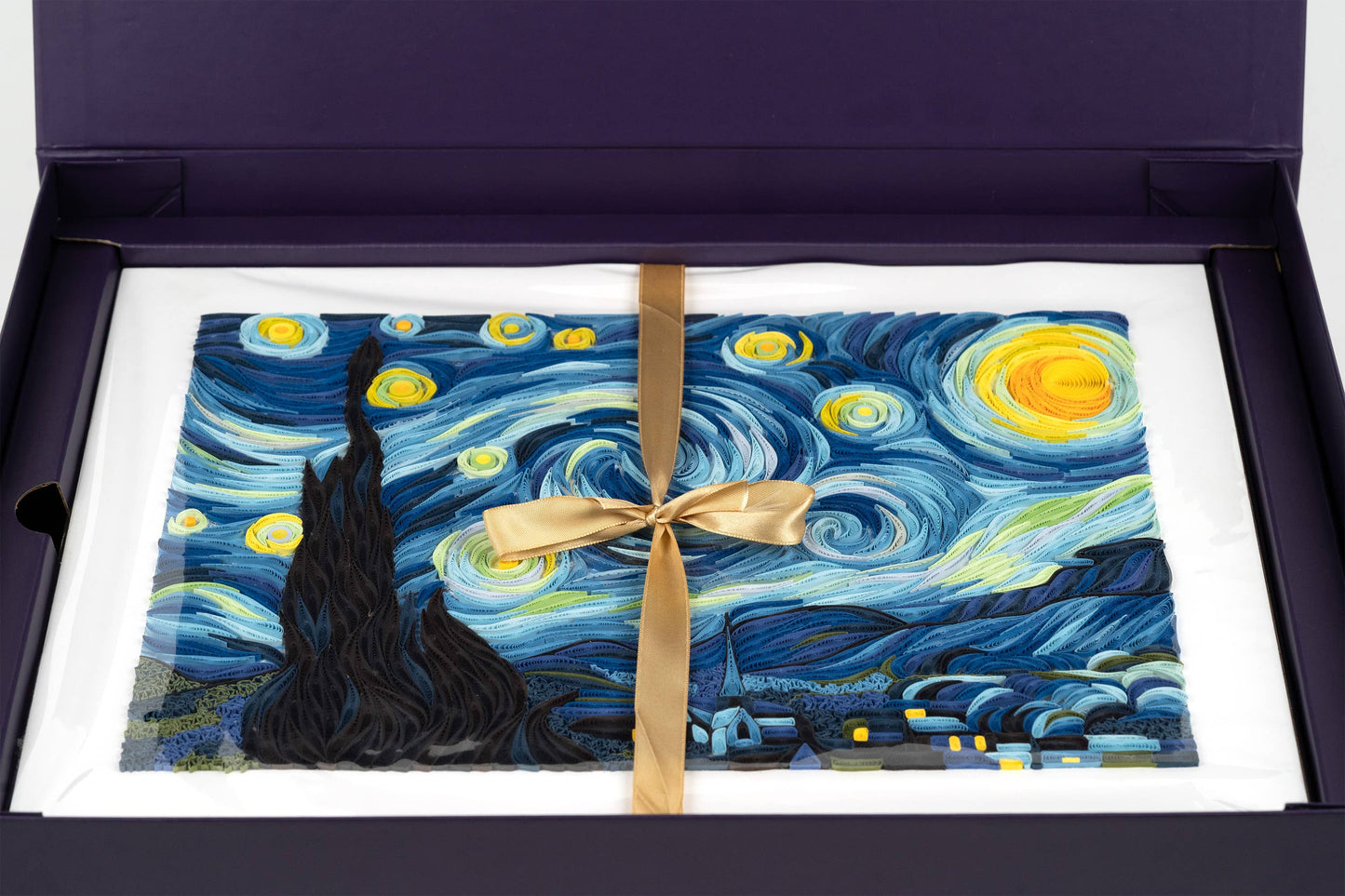 Quilled Starry Night, Van Gogh Wall Art (15 in. X 11in)