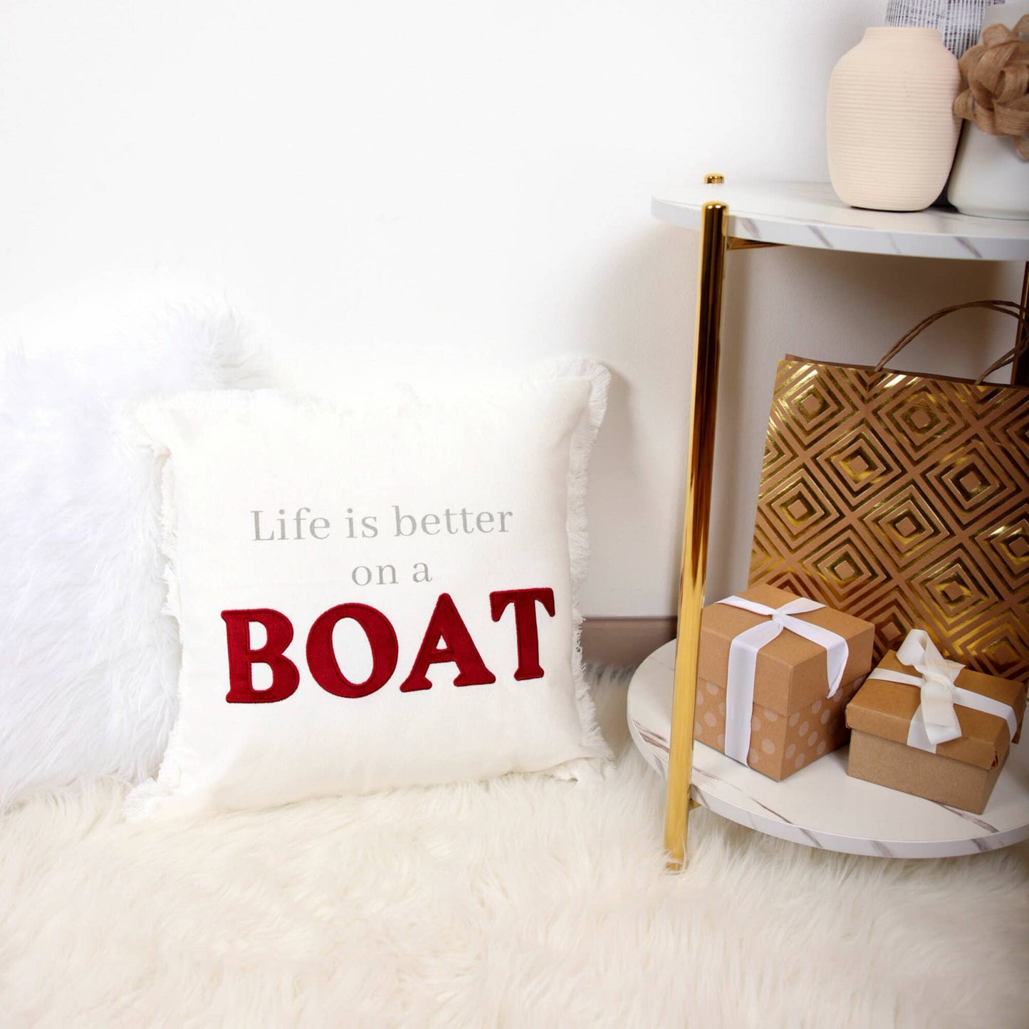 Boat - 18" Throw Pillow Cover