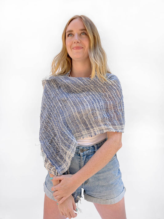 ORGANIC COTTON SCARF: GOTHIC TURQ