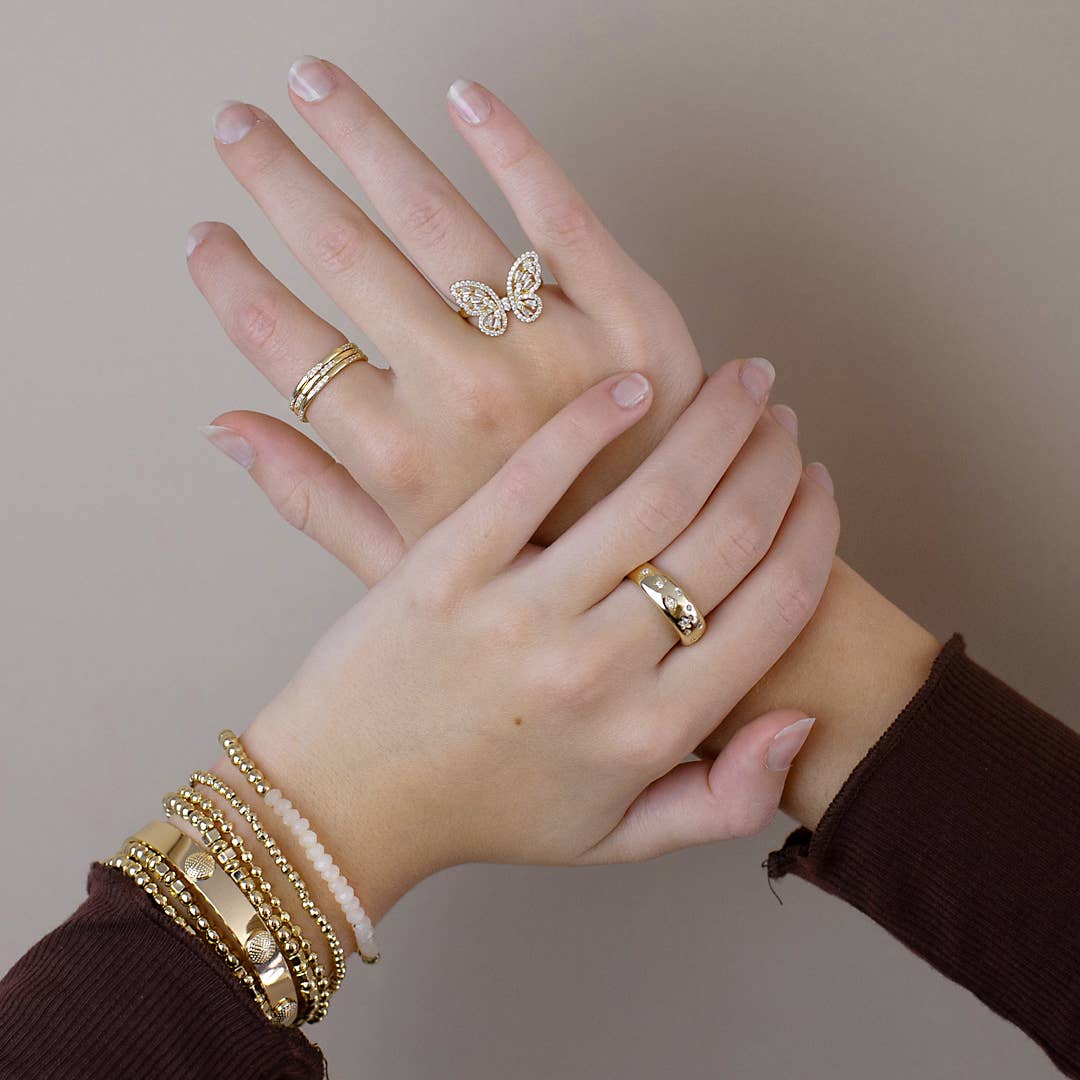 mixed shape beaded bracelet: Gold