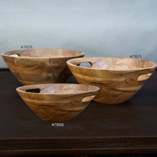 Wood Bowl w/ Handles, SM, 3