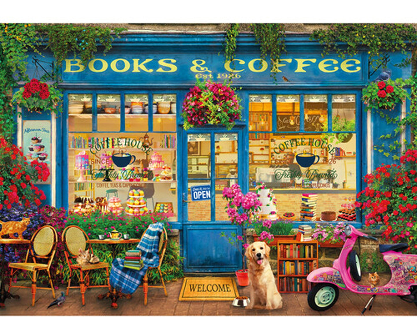 Books & Coffee Wooden Puzzle