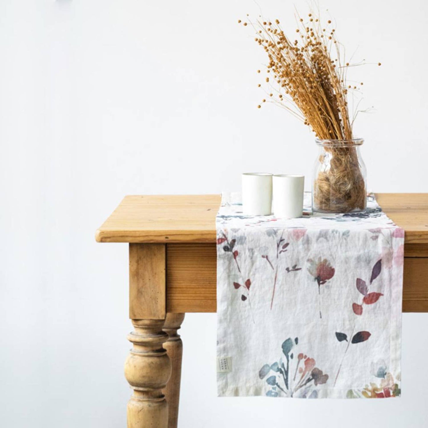 Watercolour Linen Table Runner: 16"x59"