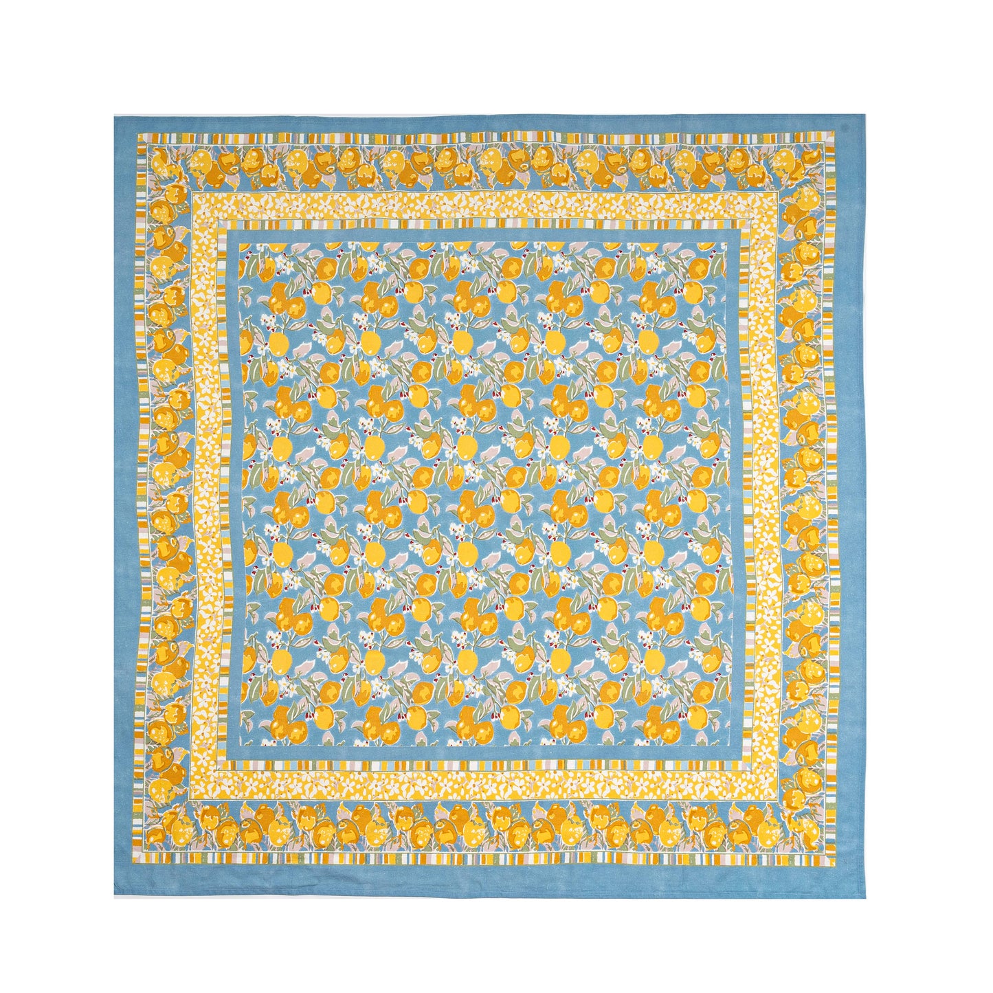 Citron Blue & Yellow Tablecloth 59" x 86"