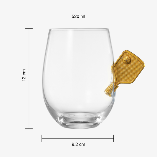 Pickleball Stemless Wine Glass