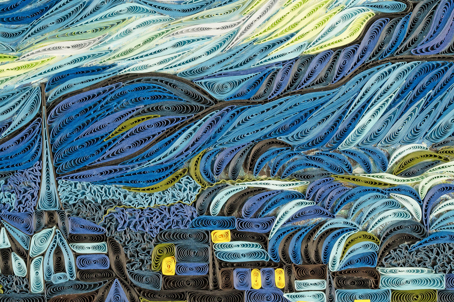 Quilled Starry Night, Van Gogh Wall Art (15 in. X 11in)