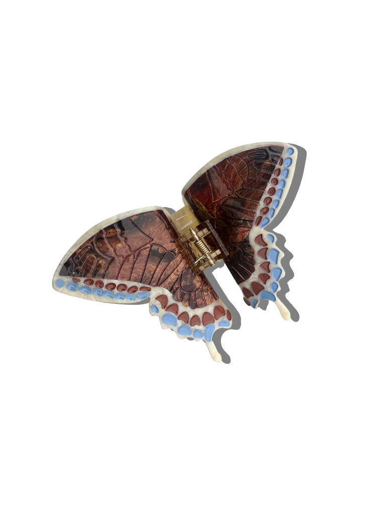Swallowtail Butterfly Claw Hair Clip White